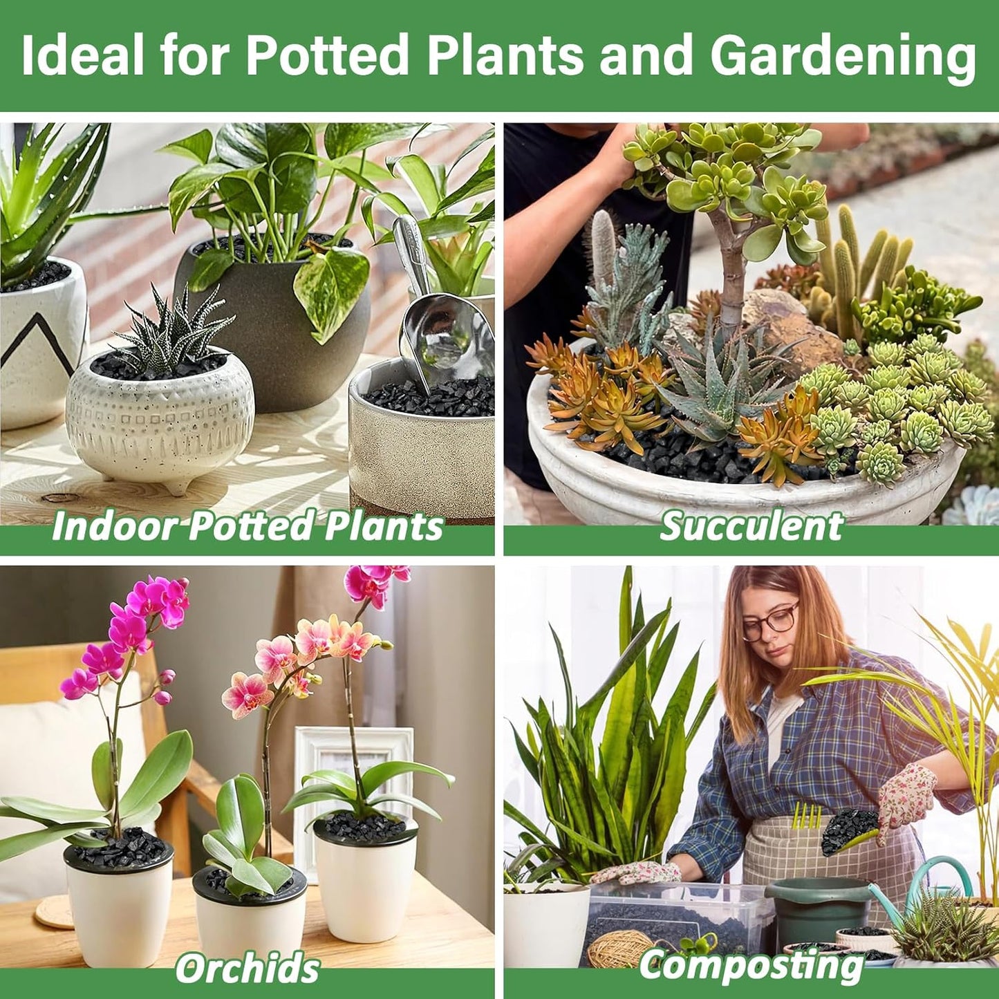 Legigo 4QT All Natural Horticultural Charcoal- Activated Hardwood Plant Charcoal for Soil Amendment, Conditioning Bonsai Soil, Succulent, Terrarium Supplies, Indoor Plant Potting Soil