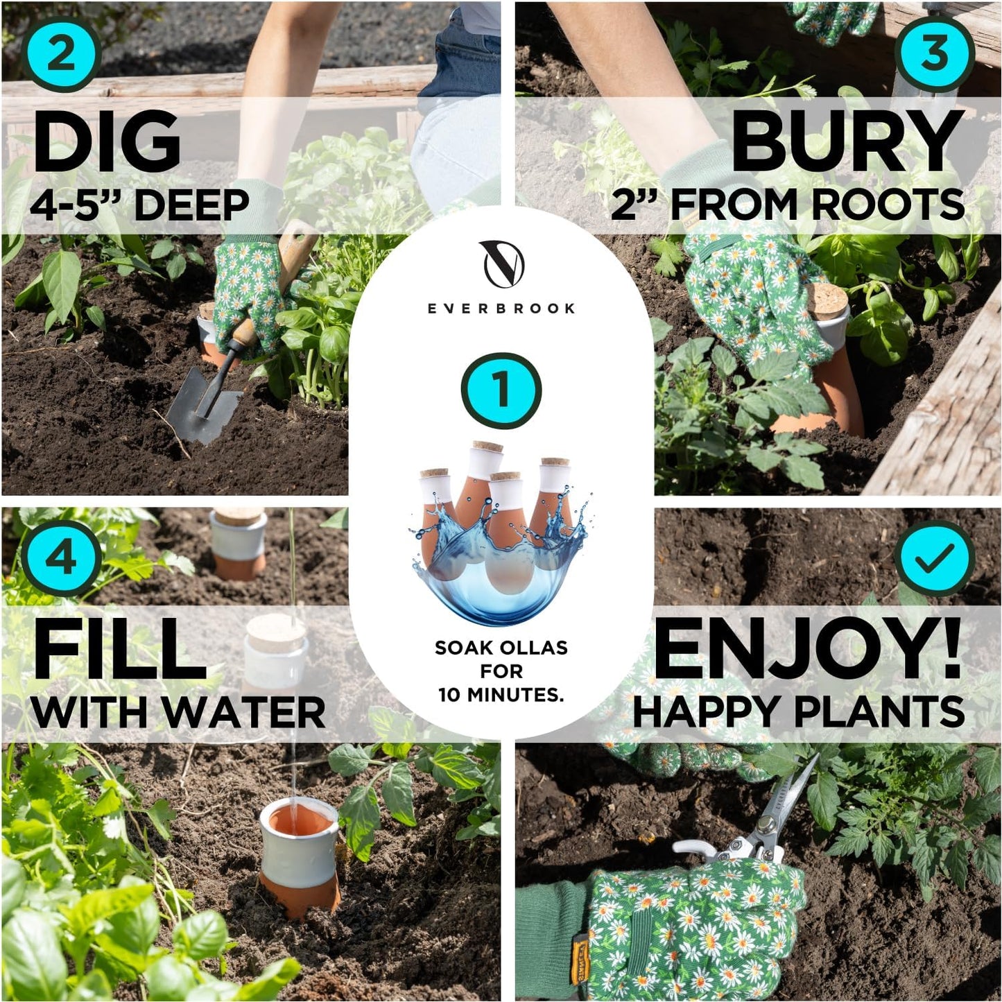 Plant Self Watering Globes - Terracotta Watering Spikes - Slow Release Olla Pots - Holds 14 oz - Drip Irrigiation Olla System