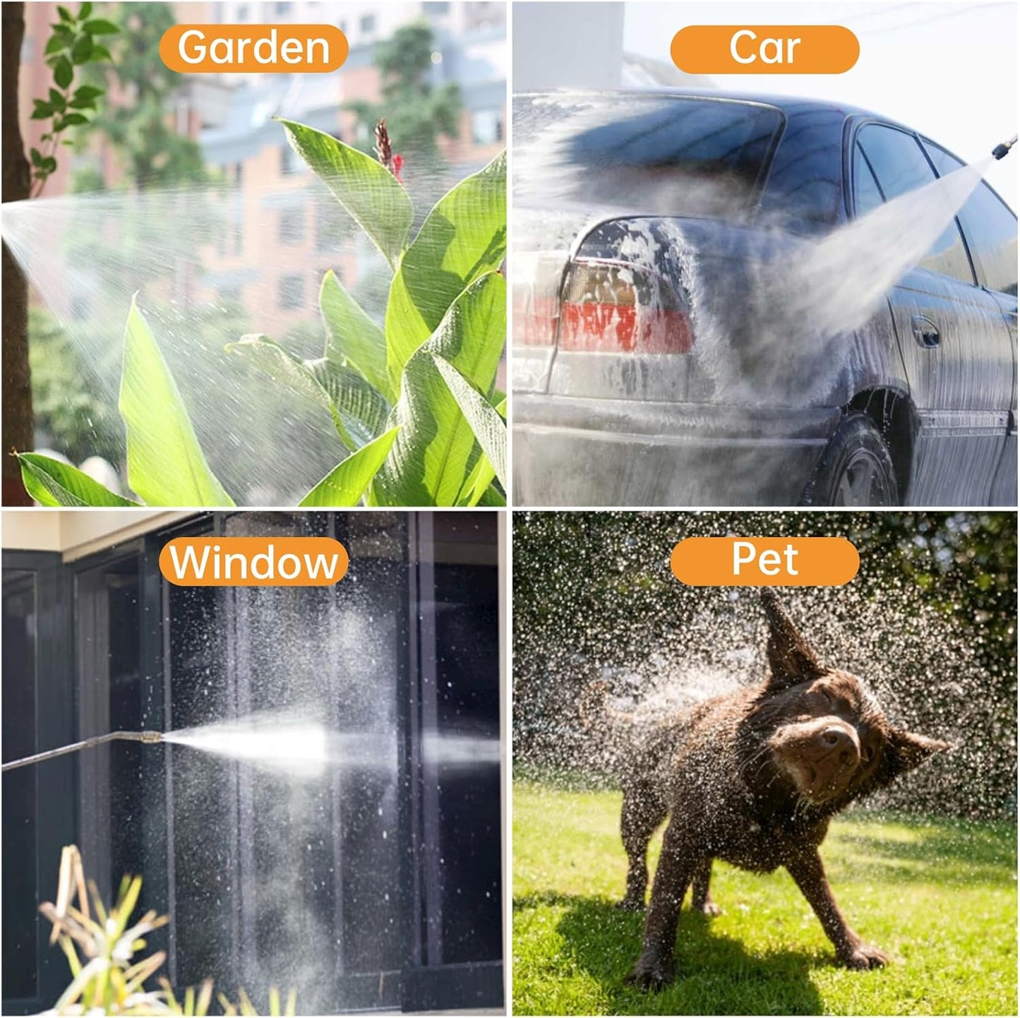 44'' Metal Sprayer Wand Replacement,1/4" & 3/8" Brass Barb Universal Sprayer Wand with Shut off Valve, Stainless Spray Wand with 1/2" & 3/8" Hose Quick Connectors, 2 Hose Clamps, 1 Tape