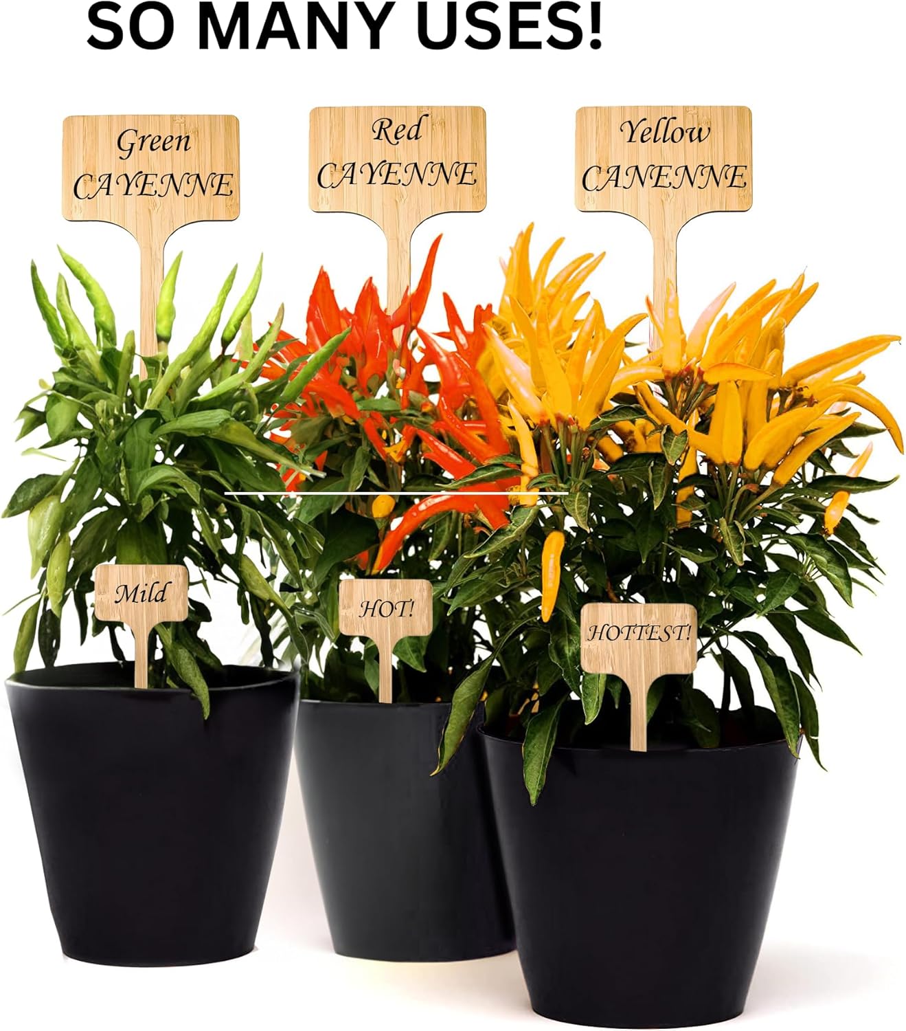 25 Pack 12" Extra Tall Plant Labels Large Garden Markers Plant Name Tags for Flowers, Herbs, Vegatables, Seeds, Bulbs Easy to See Larger Writing Area with Full Size Marker