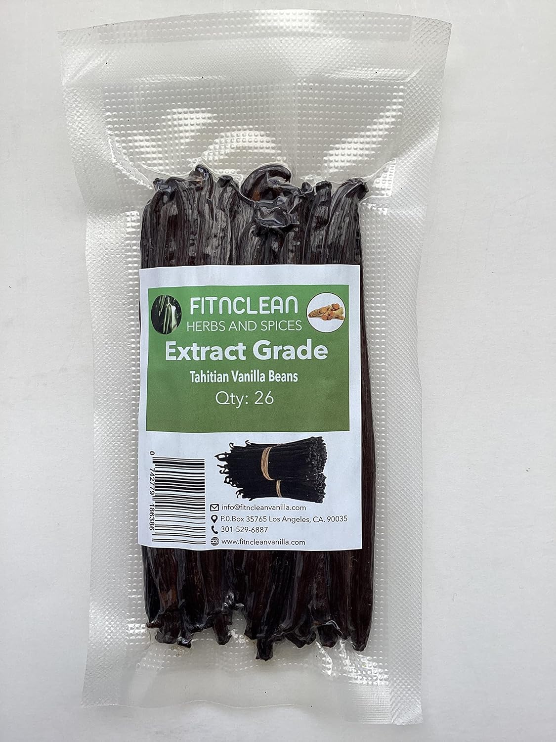 26 Tahitian Vanilla Beans Grade B Extract Exclusive Bulk|4"-5" Whole Natural Raw NON-GMO PODS by FITNCLEAN VANILLA