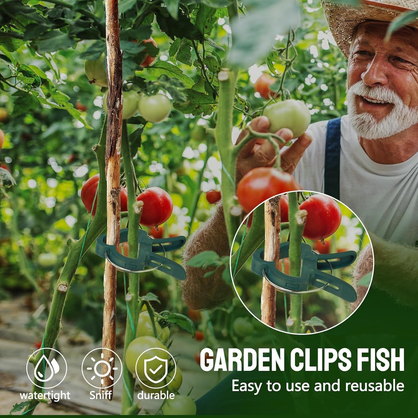 50Pcs Green Small 1.69 inch Plant Support Clips,Flower and Vine,Garden Tomato Plant Support Clips for Supporting Stems,Vines Grow Upright Climbing,Tool for Straightening,Trellis.