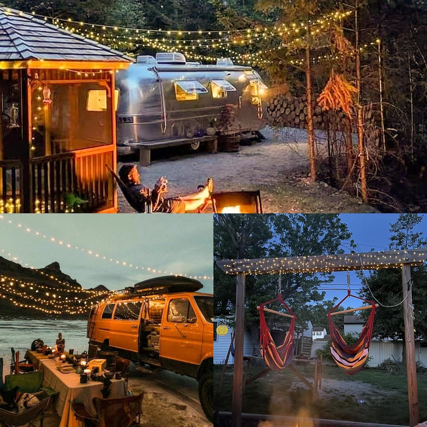 QITONG 4 Pack Warm White Solar Fairy Lights, Each 33ft 100 LED String Light Outdoor Waterproof, 8 Modes Copper Wire Mini Twinkle Lights for Outside