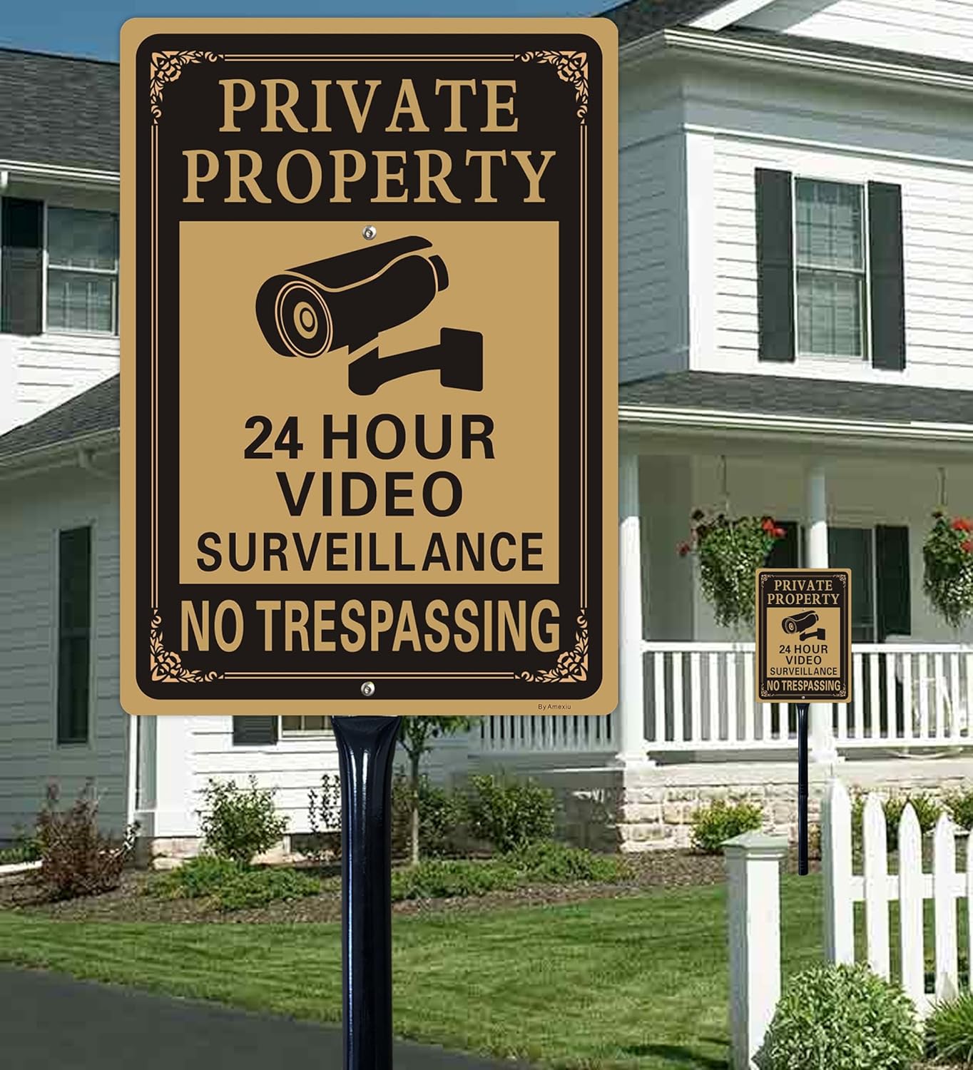 36 Inch Heavy Duty Metal Stakes for Yard Signs, Black, 2 Pack with Hardware, Outdoor Lawn Parking Event Ground Stakes