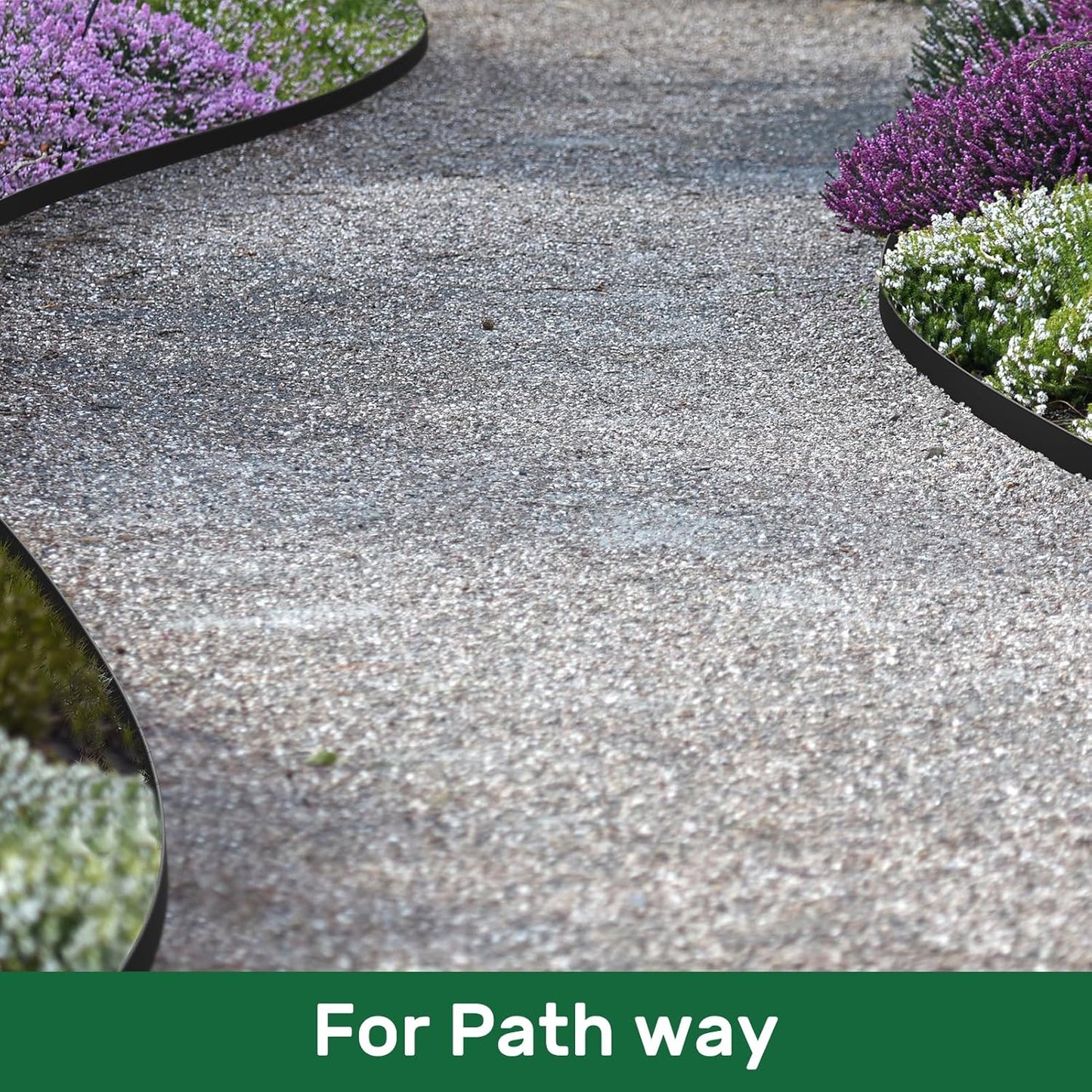 AGTEK Garden Edging 66FT Landscape Edging Kit 1.5 Inch Height Plastic Garden Border No Dig Lawn Border for Yard Flower Bed with 40 Stakes