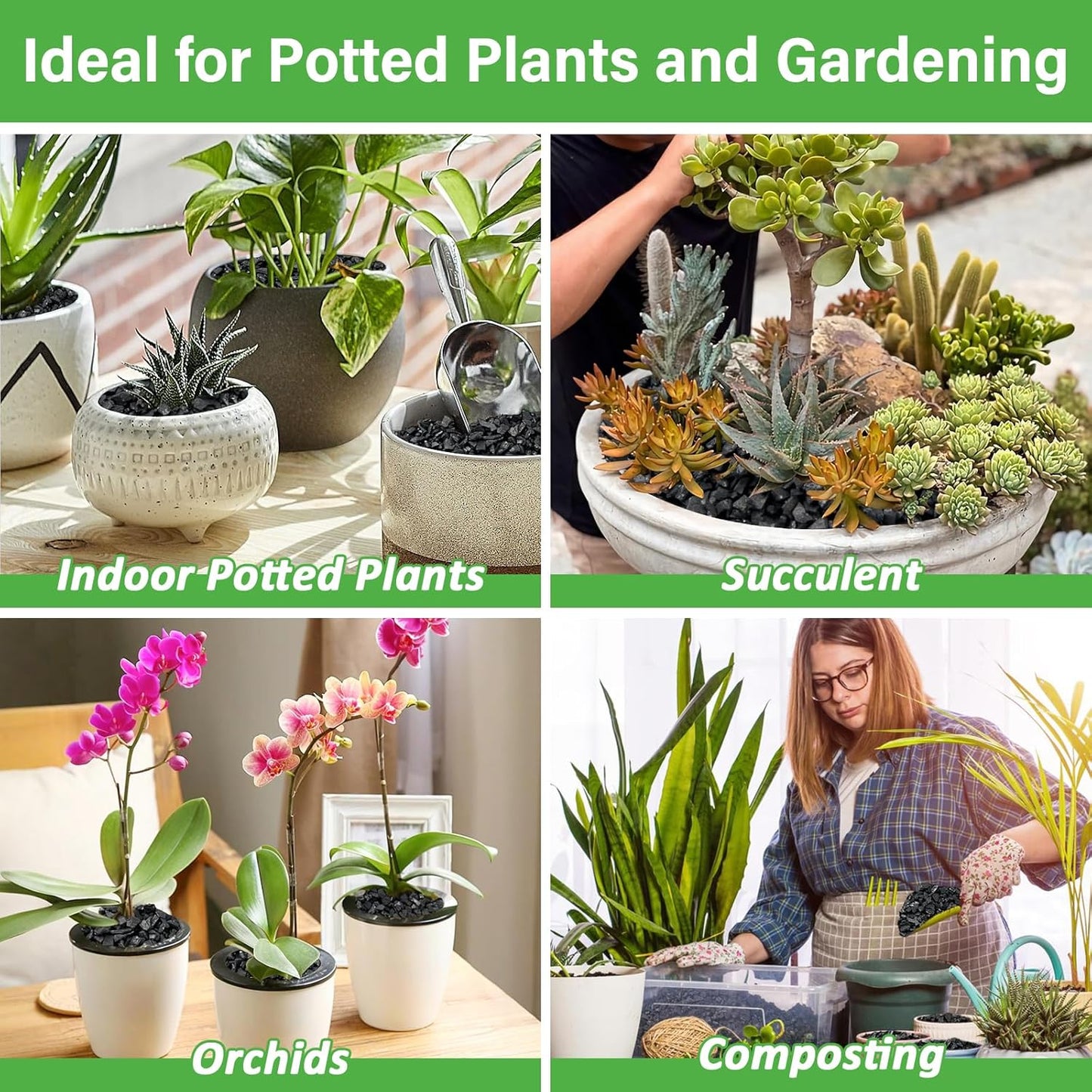 Legigo 12QT All Natural Horticultural Charcoal- Activated Hardwood Plant Charcoal for Soil Amendment, Conditioning Bonsai Soil, Succulent, Terrarium Supplies, Indoor Plant Potting Soil