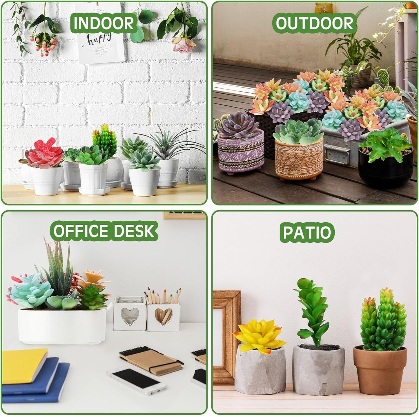 Tigeen 80 Pcs Artificial Plastic Succulents Realistic Textured Assorted Decorative Fake Faux Succulents Unpotted for Lotus Landscape Garden Arrangement