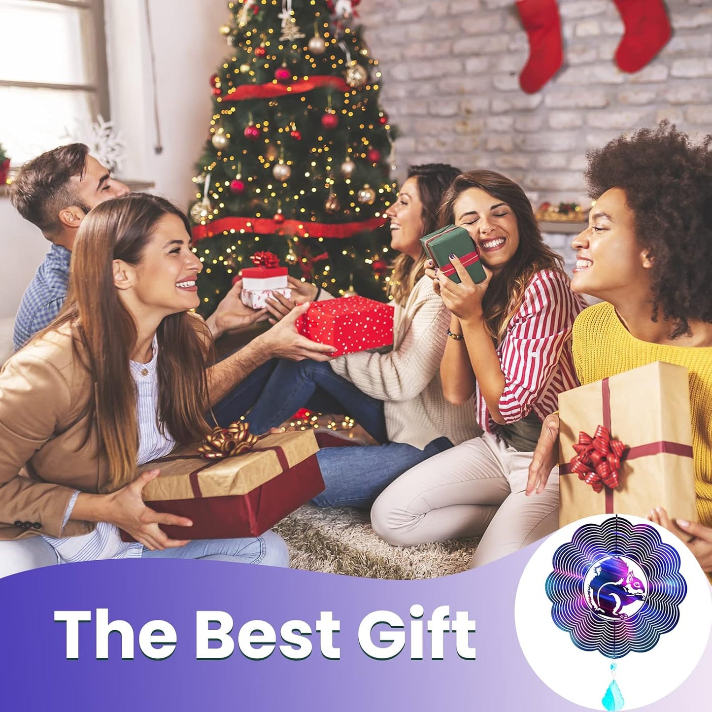 Wind Spinner, Hanging Wind Sculptures,Wind Spinners for Yard and Garden Decor,Yard Decorations Outdoor,Hanging Art Ornaments for Garden Yard Balcony Decor (Squirrel)