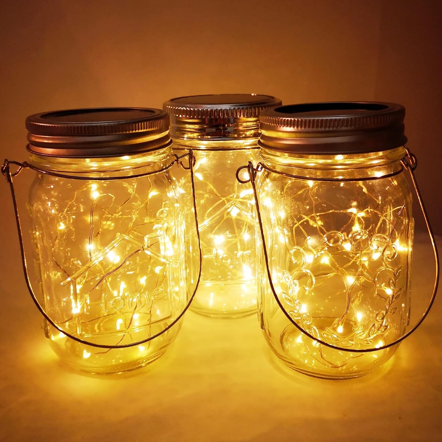 Mason Jar Solar Lights,8 Pack 30 LEDs Fairy Hanging Mason Jar Lights,Solar Lanterns for Outdoor Patio Party Garden Wedding Christmas Decor Lights(Mason Jars/Handles Included)