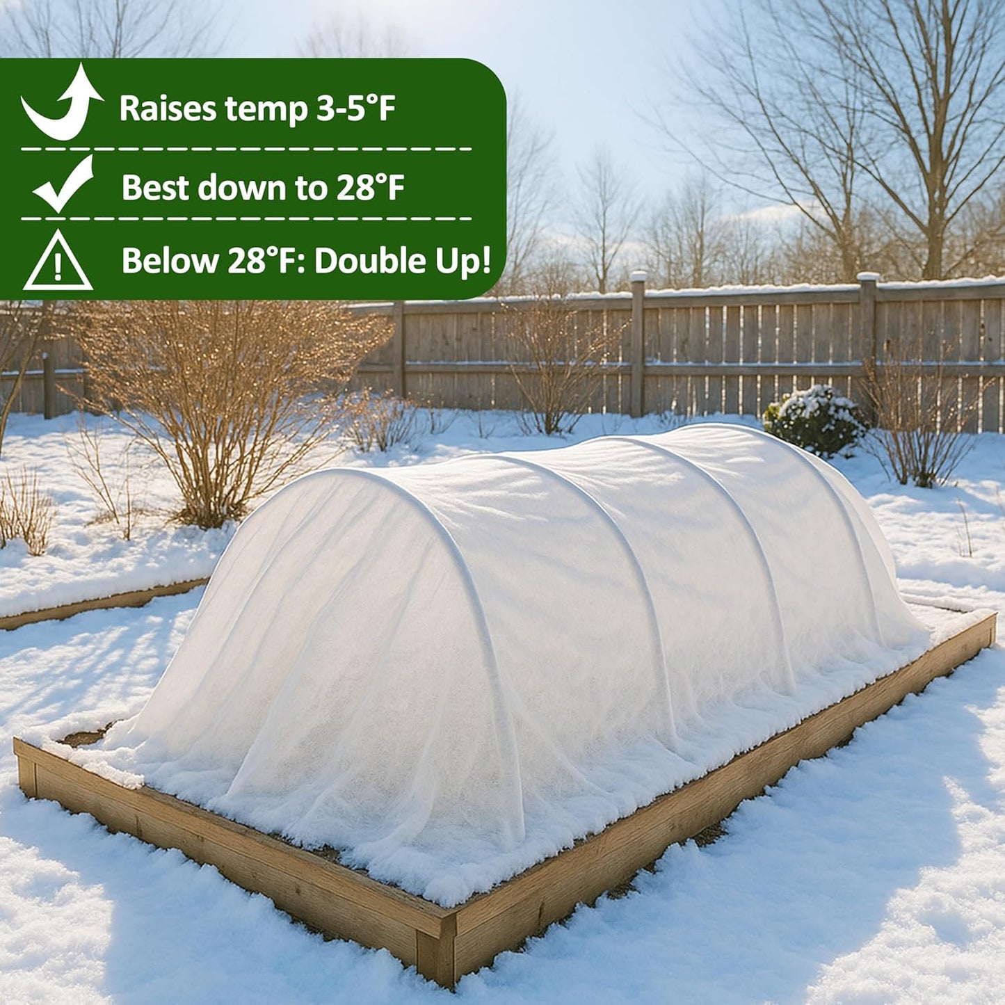 Gardzen 1.5 oz Plant Covers Freeze Protection, Reusable 10ft x 20ft Floating Row Covers, Thicker Frost Blankets for Outdoor Plants, Pests Protection, White