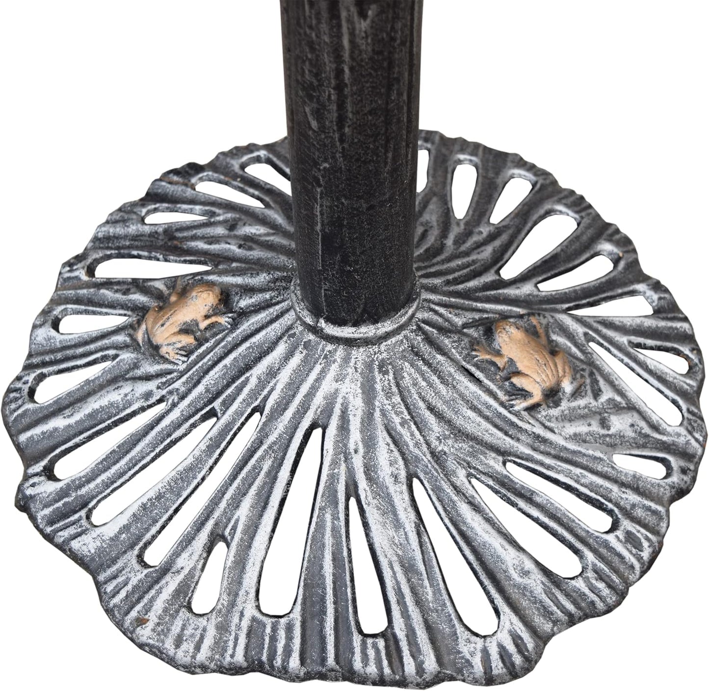 Oakland Living 5065AP Antique Pewter Sunflower Design Aluminum Birdbath, Silver