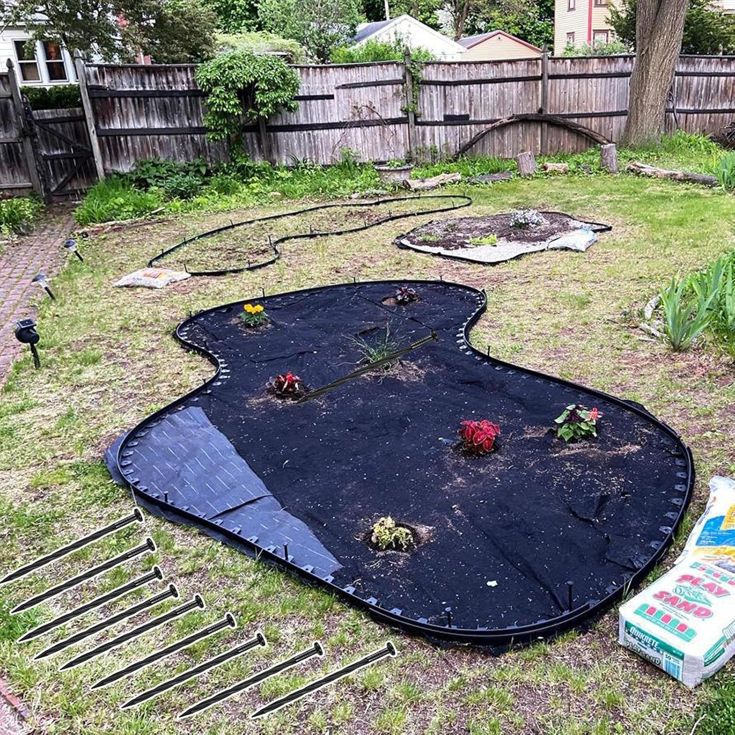 60 Pcs Landscape Edging Spkies,8 Inche Garden Stakes for Landscape Edging,Pever Edging,Terrace Board