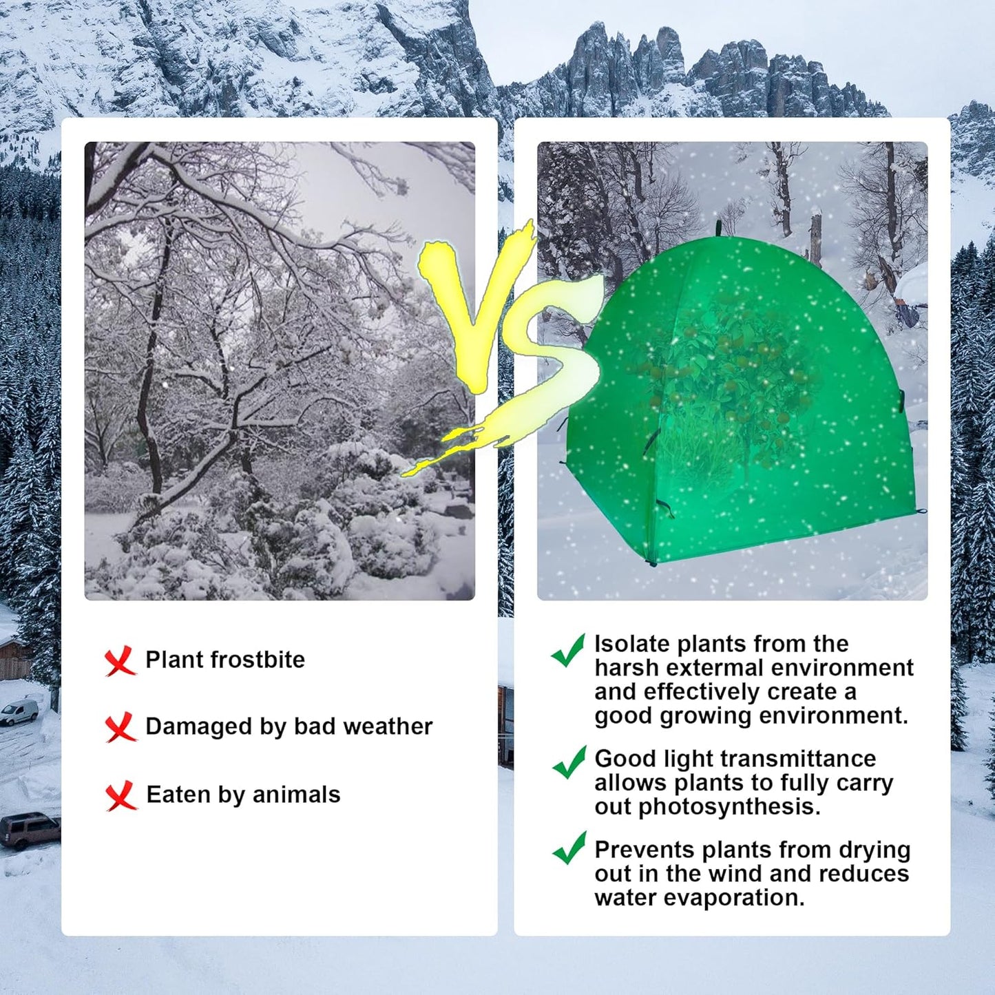 29″*29″*31″ Winter Plant Warm Covers - Raised Bed Cover, Garden Row Accelerator, Warm Tent Freeze Protection Humidity Domes for Germination, Seedling Propagation Protecting Plants from Animals 2 PCS