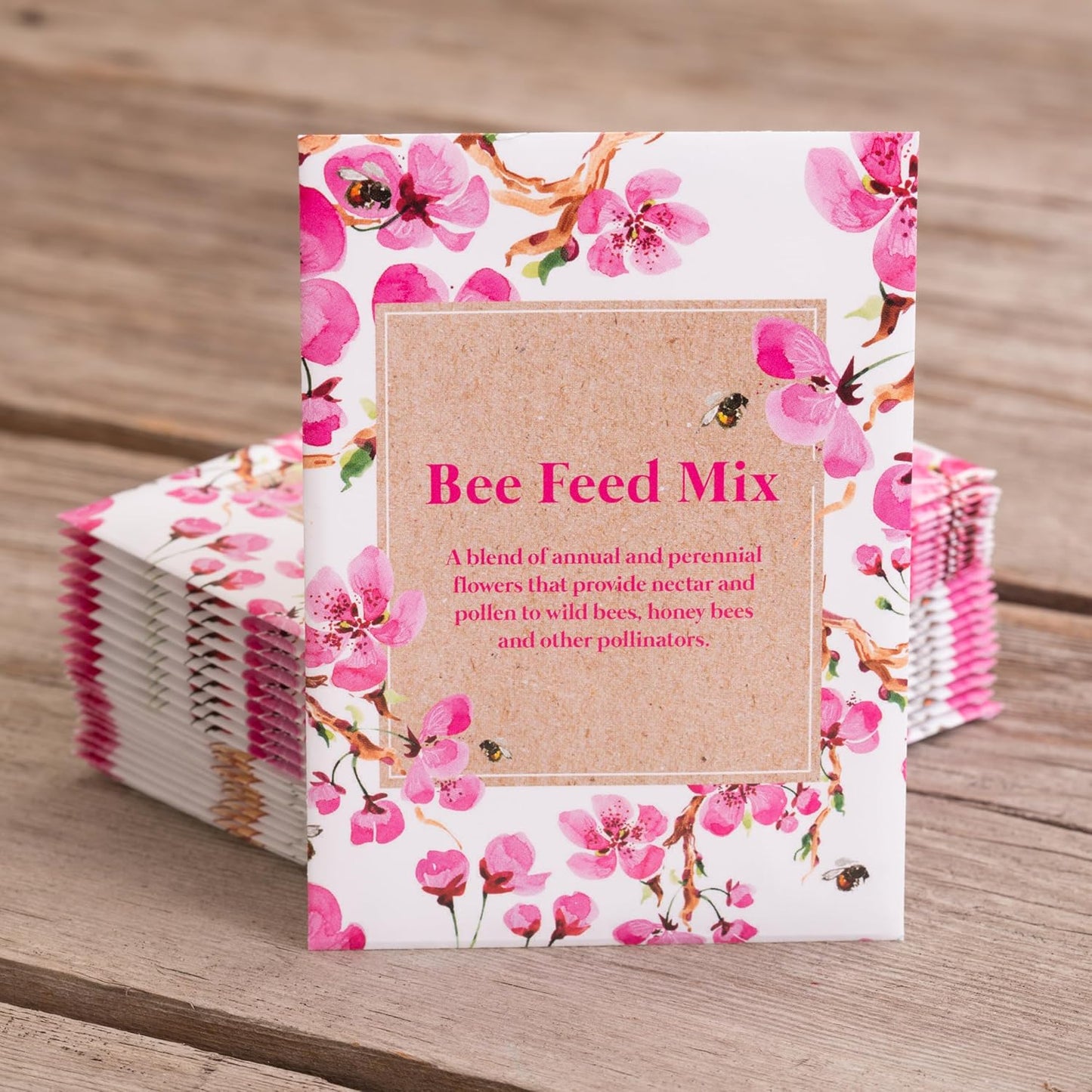 Bentley Seed Flower Mix - Pollinator Seed Mix with 5 Wildflower Seed Packets - Non-GMO Pollinator Seeds - Eco-Friendly Flower Seeds Packets for Party, Celebration, and Gifts - Pollinator Mix