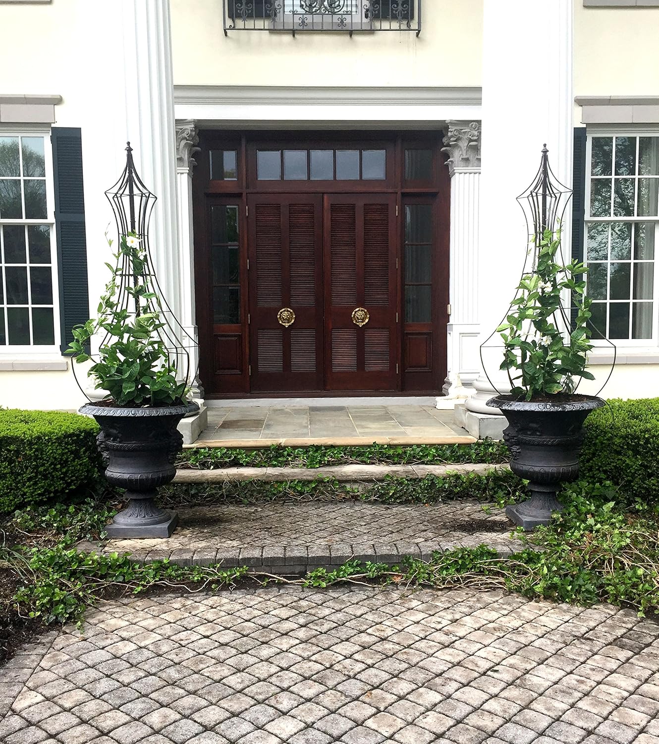 H Potter Garden Trellis for Climbing Plants Wrought Iron Metal Yard Art for Patio Deck or Garden