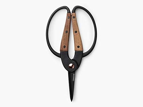 Barebones Garden Scissors - Walnut Scissors - Garden Supplies and Indoor Plant Accessories - Plant Shears with Wide Handles - Comfortable Fit Trimming Shears (Small)
