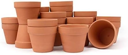 26 Pack 4" Terracotta Planter Pots - Clay Ceramic Cactus & Succulent Nursery Pots with Drainage Hole