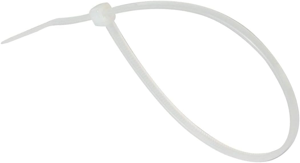 GTSE 10 Inch White/Clear Zip Ties, 100 Pack, 18lb Strength, UV Resistant Long Nylon Cable Ties, Self-Locking 10" Tie Wraps