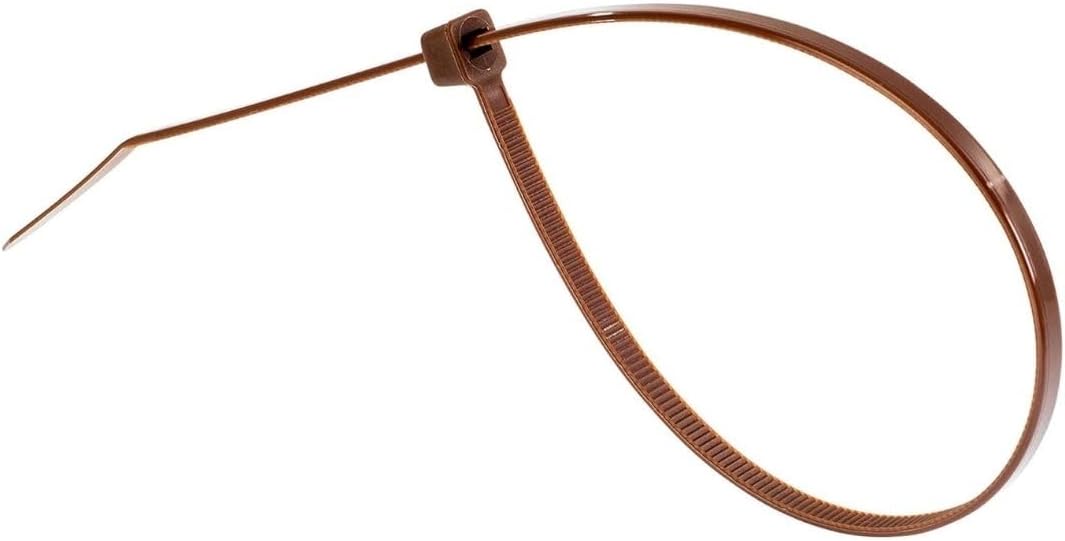 GTSE 8 Inch Brown Zip Ties, 100 Pack, 18lb Strength, UV Resistant Strong Nylon Cable Ties, Self-Locking 8" Tie Wraps