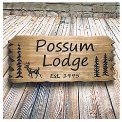 Custom Wooden Signs, Personalized Wood Signs, Custom Wood Signs, Personalized Cabin Signs, Outdoor Wooden Sign, Family Name Signs (Possum Logde Style)