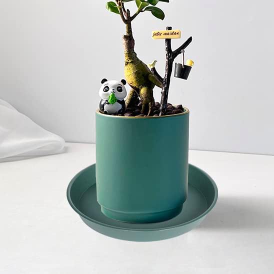 6 Pack Plastic Plant Saucer Planter Water Drip Tray, 4 5 6 7 8 9 10 11 12 inch, Heavy Sturdy Tray for Indoors Outdoor Plants, Flower Pot Saucers for Pots Base (4", Green)