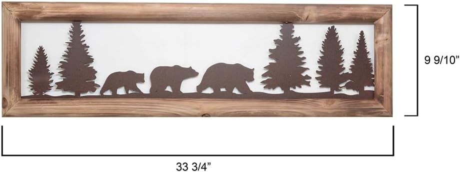 BLACK FOREST DECOR Bear Family Metal & Wood Wall Art