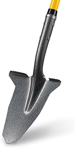 SHFD3 40" Yellow Garden Spade Shovel - Gardening Shovel with a 9" x 11" Beveled Blade, Steel-Reinforced Fiberglass Long Handle & Cushioned D-Grip - Digging Spade for Planting