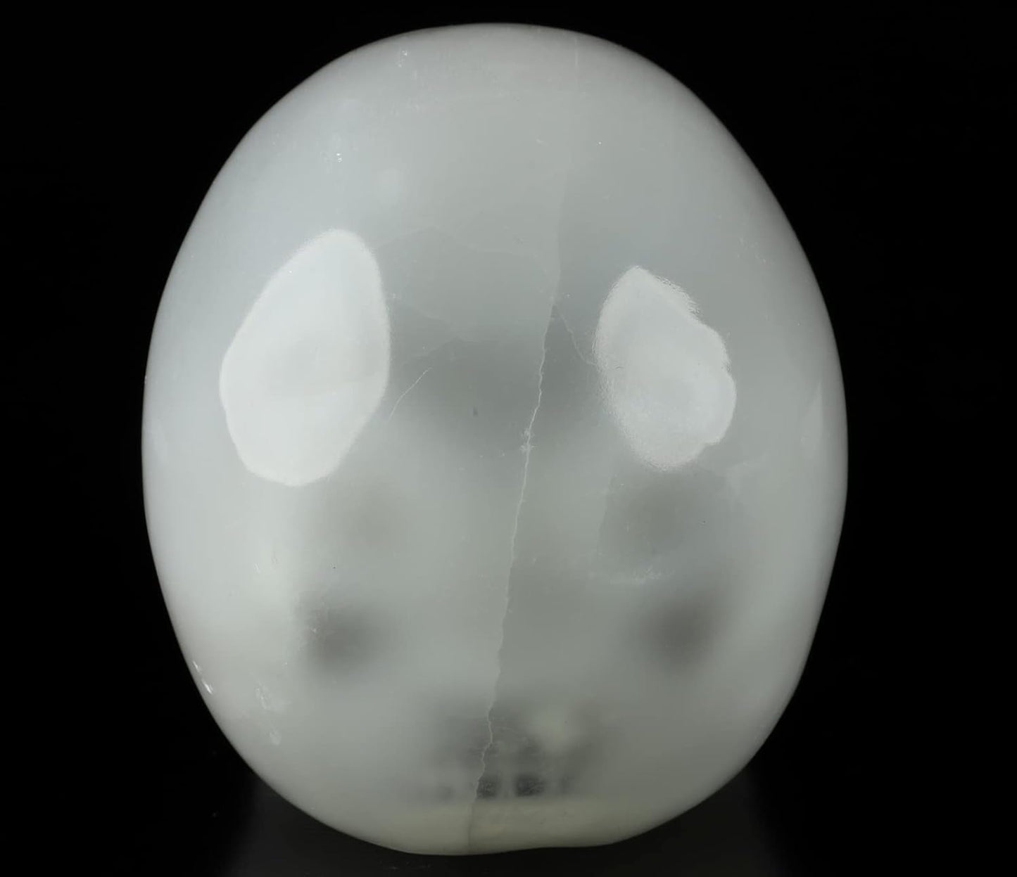 Skullis 5.0" Selenite Hand Carved Crystal Skull, Super Realistic, Crystal Healing, Hand Carved Gemstone Fine Art Sculpture, Reiki Healing Stone Statue.2021 Z8