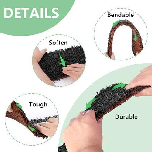 Adnee 140'' x 5.5" Double Sided Rubber Mulch Roll,2 Colors in 1 Recycled Rubber Mulch Walkway,Permanent Garden Edging Barrier Mat for Landscaping,Plants,Vegetables and Flowers