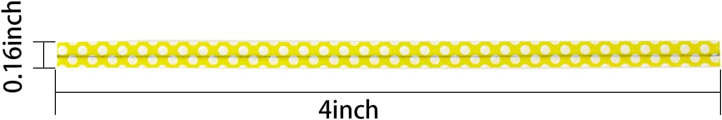 500 PCS 4" Polka-Dotted Bag Twist Ties,Yellow with Dots Plastic Twist Ties Bread Bags Ties for Candy Cookies Gift Bags and Decoration