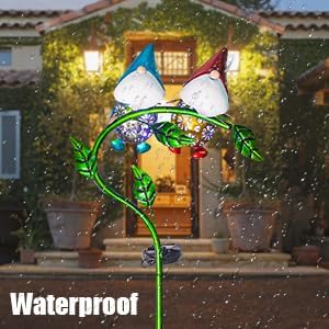 Bshine Outdoor Solar Garden Decor Fairy Man Light, Waterproof LED Metal Stake Yard Art for Backyard, Pathway, Lawn Ornaments, Gift for Mom