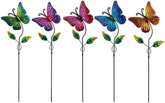 5 Pack Butterfly Decorative Garden Stakes,Outdoor Metal Decor Outdoor Decorations for Patio and Yard