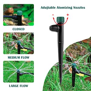 30Pc Anti-Drop Drip Irrigation Kit Lock Barbed Design 10pc Drip Irrigation Emitters 10pc Irrigation Sprayer 10pc Misting Sprinkler for Garden Raised Garden Bed Yard Lawn (30pc-Spray Drip Mist)