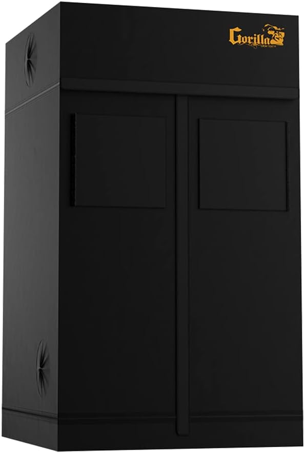 Gorilla Grow Tent Pro 4' x 4' x 6'11 to 7'11 w/Included Extension Kit - Tallest Premium Indoor Grow Tent, Thickest & Most Durable Gorilla Canvas, Strongest w/ 300lb Hang Capacity, Hydroponic Grow Box