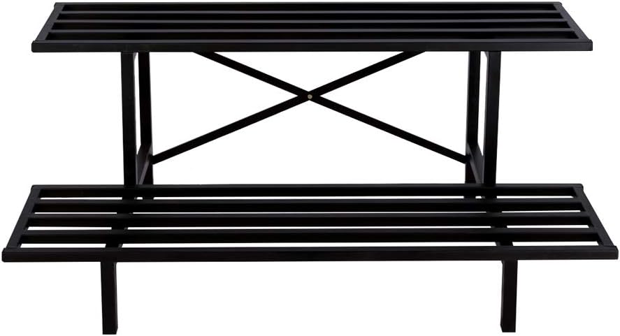 Zhongma 2 Tier Sturdy Metal Plant Stand Heavy Duty Plant Holder for Home Indoor and Outdoor,L45.67 x W17.5 x H14 inch, 440 LBS Capacity & Heavy Duty Construction …