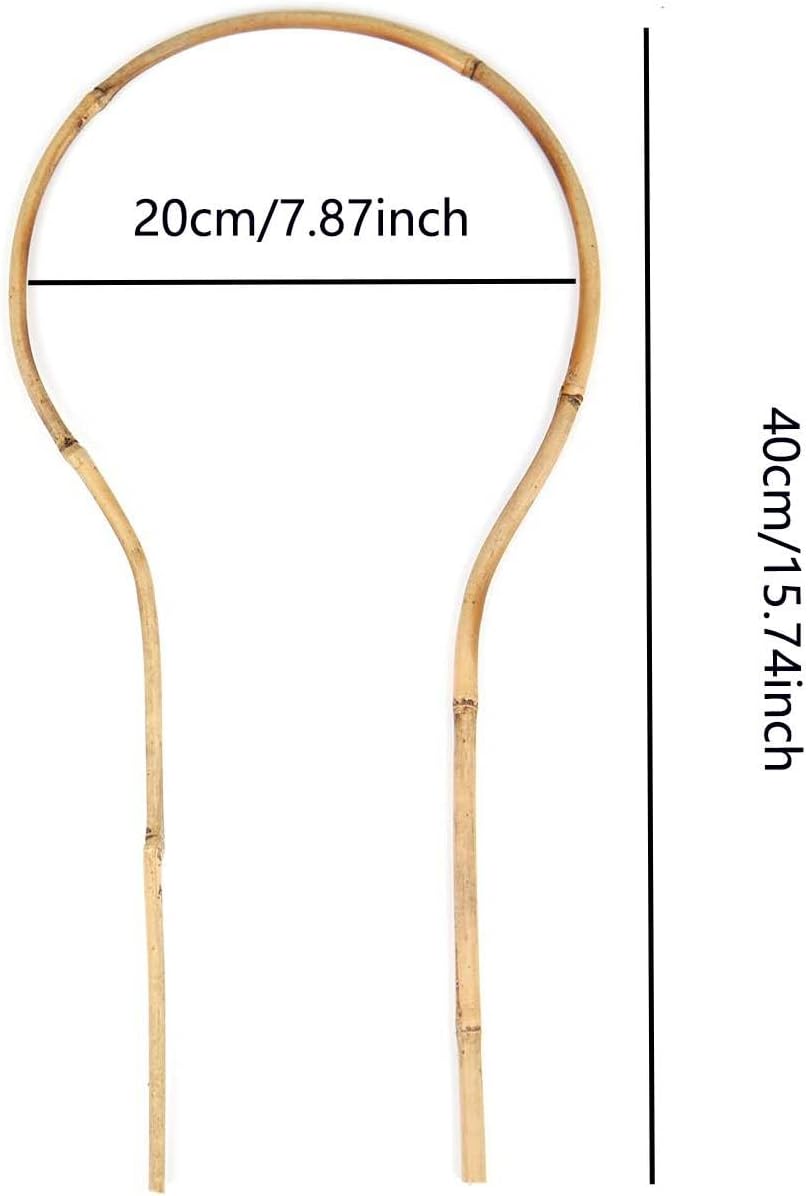 6 Pack Bamboo Trellis Round-Shaped for Potted Plant, 16 Inch Plant Support Stake for Climbing Vines, Decorative Hoop Stake for Potted Hoya
