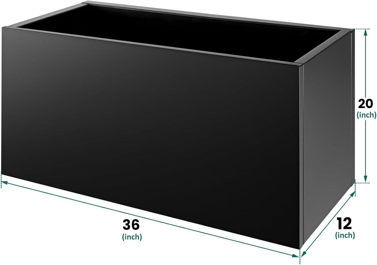 Steel Planter Box 36"x12"x20", Square Metal Planter Box Indoor&Outdoor, Steel Planter Heavy Duty for Commercial and Residential Use