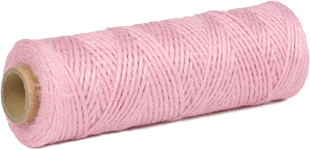 2mm 328ft Colored Natural Jute Twine String for Gift Wrapping Craft Baker Plant Christmas Ribbon Twine Handmade Arts Decoration Thin Packing String Home Decor