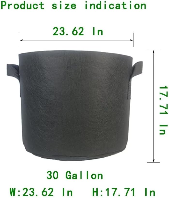 3-Pack 30 Gallon Grow Bags with Handle Plant Pots Thick Fabric Pots