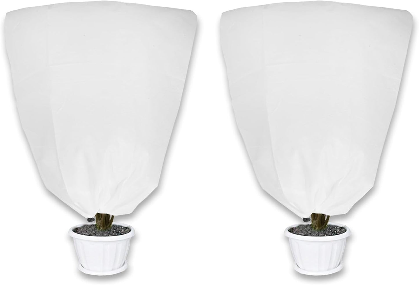 2 Pack Plant Covers Freeze Protection for Winter, 31.5''×23.6'' Frost Cloths for Outdoor Plants Cold Weather Blankets with Drawstrings