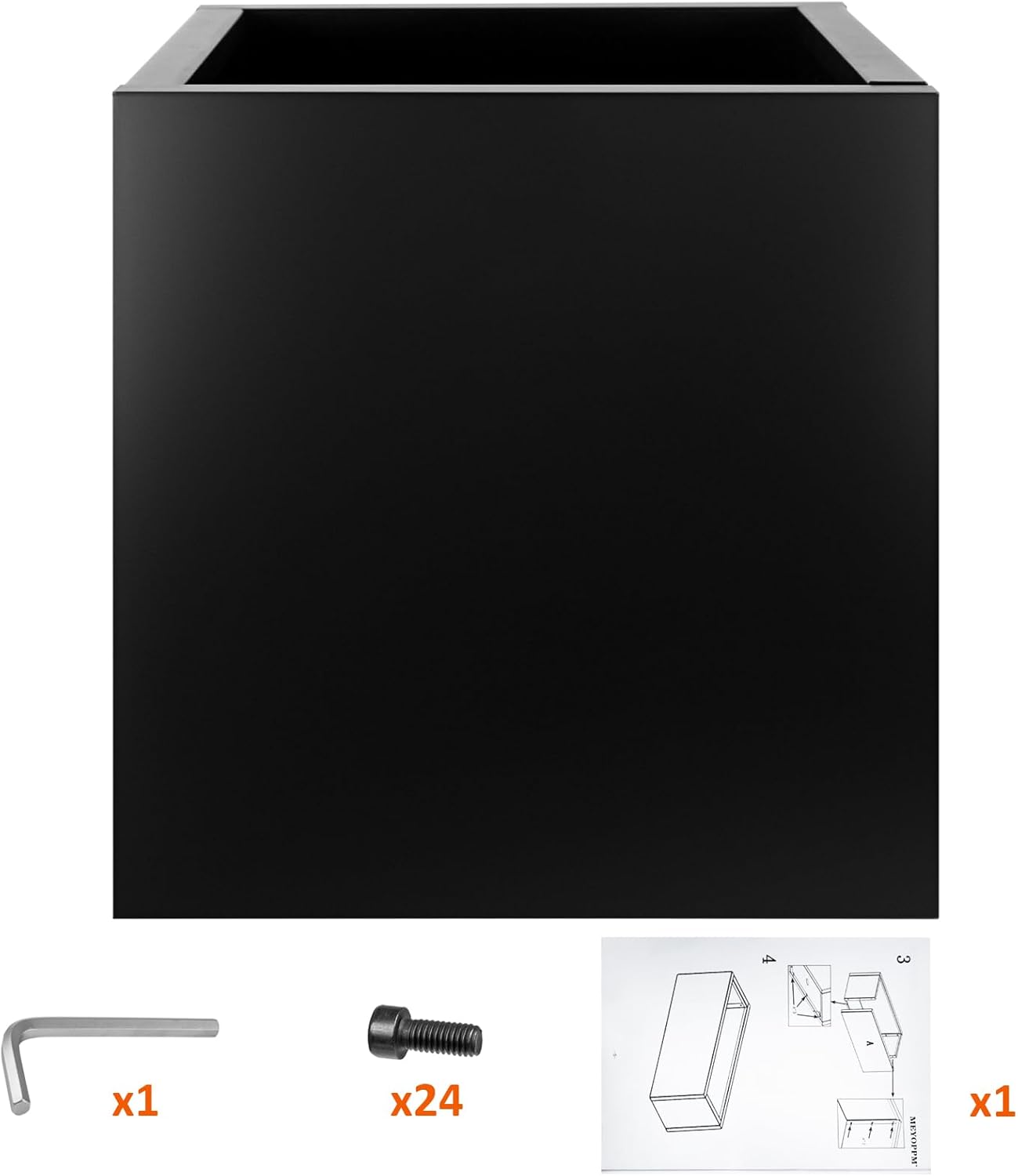 Steel Planter Box 20"x20"x21", Metal Square Planter Box Indoor&Outdoor, Galvanized Steel Rectangular Planter Box for Commercial and Residential Use fit Patio,Porch, Yard, Garden