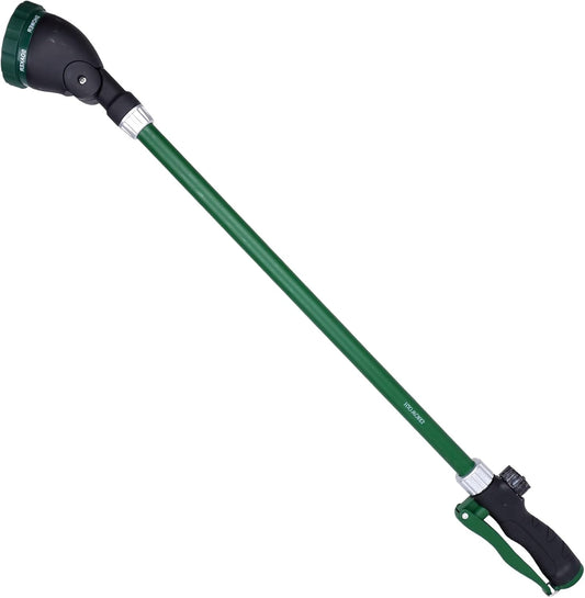 Heavy Duty 28 Inch Watering Wand with Pivoting Head, Adjustable Garden Hose Water Sprayer Wand with Ergonomic Handle, Spray 6 Watering Patterns, Perfect for Watering Seedling Beds, Flowers