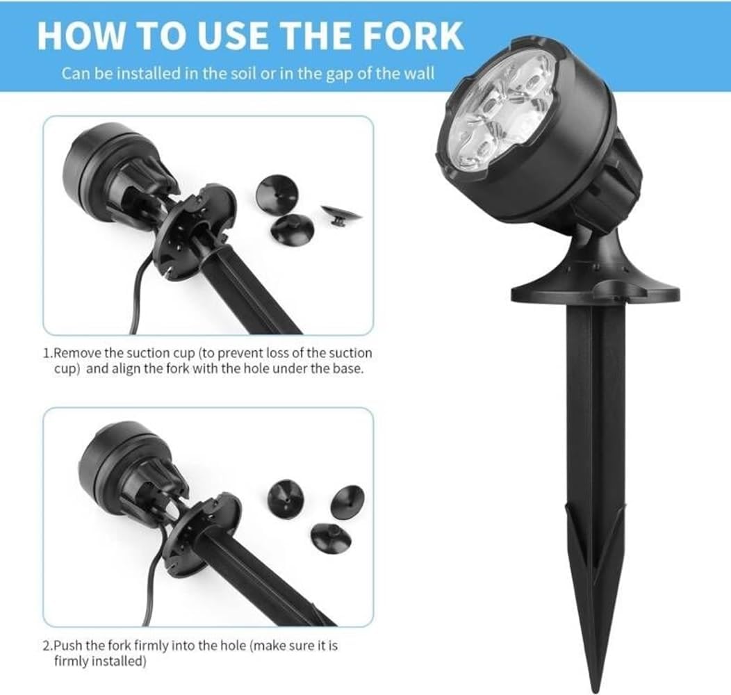 Pond Lights Submersible Outdoor Spotlights with Timer, Color Changing Fountain Light Waterproof Dimmable with Spiked Stand for Pond Fountain Waterfall Pool Landscape(Set of 2)