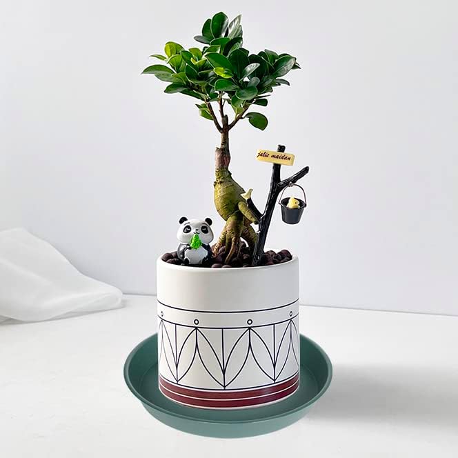 6 Pack Plant Saucer Tray Green, 4 6 8 10 12 13 15 17 19 inch Pot Saucers, Heavy Duty Plastic Plant Saucers for Indoors, Plant Drip Tray, Plant Trays for pots Planter (6", Green)