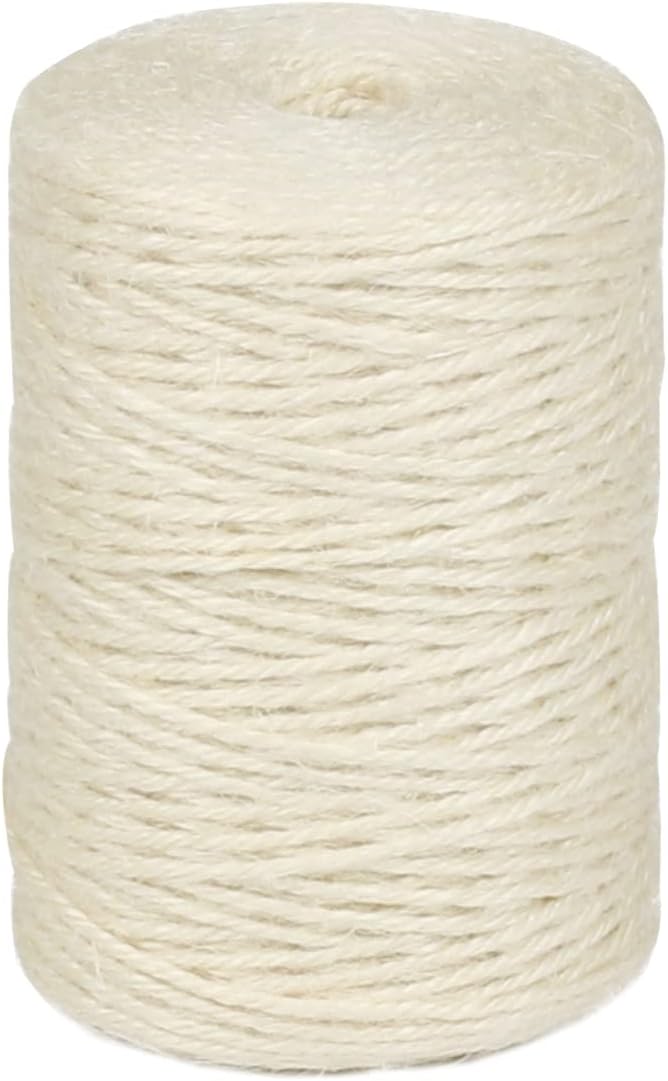 2mm 600ft Colored Natural Jute Twine String for Gift Wrapping Craft Baker Plant Christmas Ribbon Twine Handmade Arts Decoration Thin Packing String Home Decor