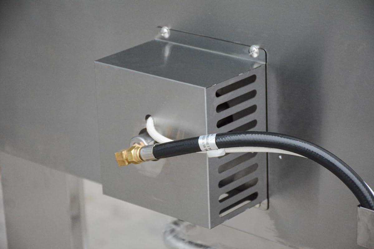 32.5 inch Propane Gas and Wood Fired Pizza Oven with Waterproof Cover, Large Stainless Steel Pizza Oven for Outdoor, Backyard and Party (Red)