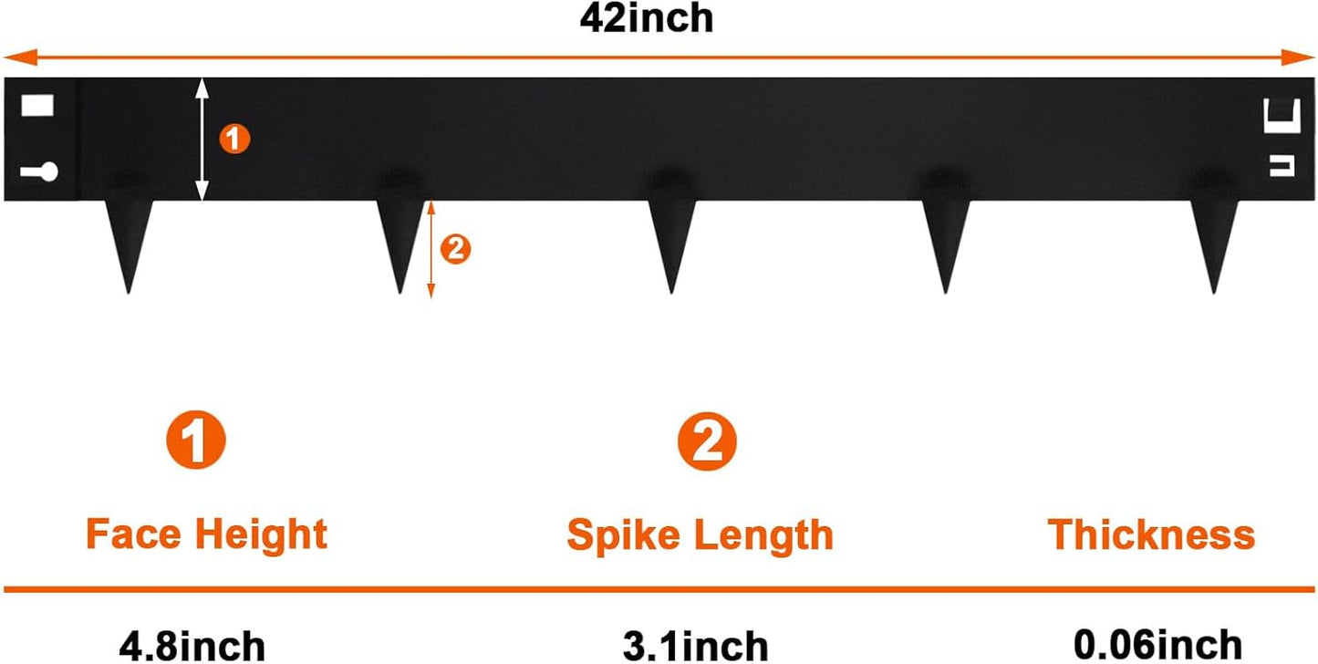 42" L X 7.9" H Metal Landscape Edging, 6 Pack Heavy Duty Galvanized Steel Garden Edging,42 Inch Garden Edging Border for Lawn, Pathway, Yard