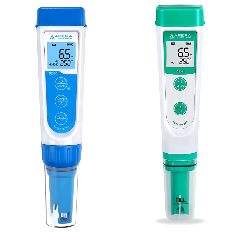 Apera InstrumentsAPERA Instruments AI316 Premium Series PC60 5-in-1 Waterproof pH/EC (Conductivity) & AI209 Value Series PH20 Waterproof pH Tester Kit