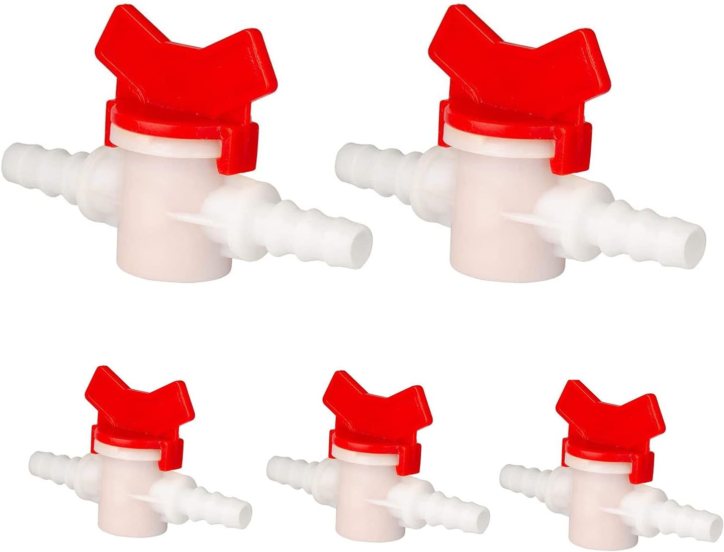 2 Pack Barbed Ball Valve 3/4" OD In-Line Ball Valve Shut-Off Switch with Hose Barb for Drip Irrigation and Aquariums Agricultura Garden