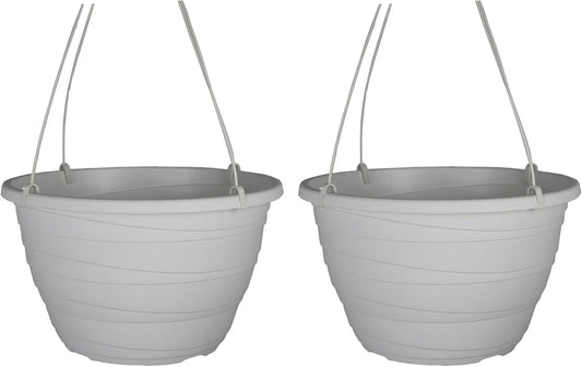 The HC Companies Wrapt Hanging Planters - Lightweight Plant Pot Hanger for Hanging Plants, Vegetables & Herbs - Outdoor & Indoor Hanging Basket for Plants (13" White, Pack of 2)